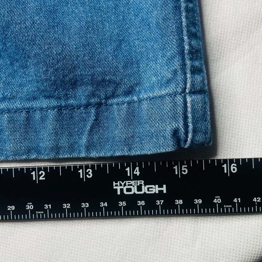Woman Within Womens 30W Blue Elastic Waist Pull On Denim Shorts Plus Size 30